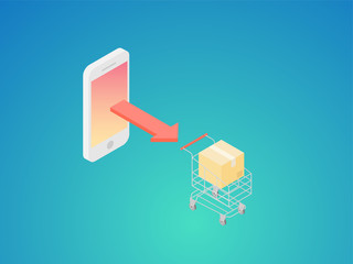 e-commerce concept isometric graphic