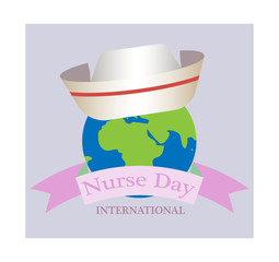 Concept on Nurse Day 12 May, greeting banner on an isolated background