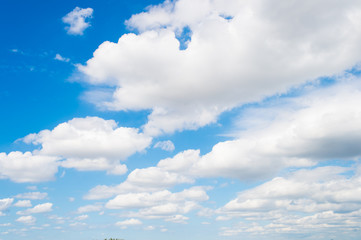 Sky and white clouds in miami, usa. Cloudscape on blue sky background. Weather and nature. Freedom...