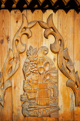 Wood pattern decorative bas-relief