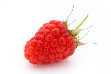 Raspberries isolated on white background.