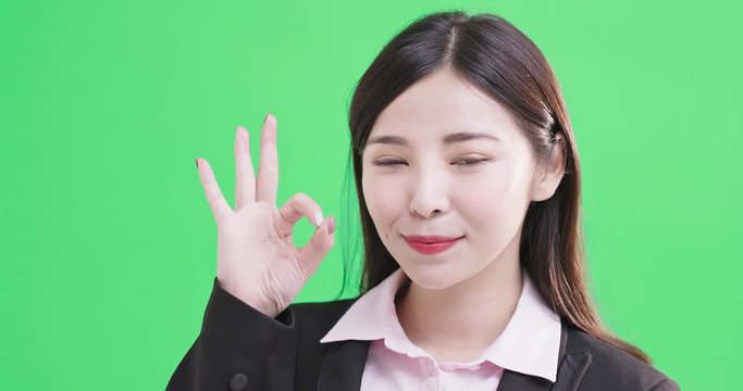 businesswoman show ok to you