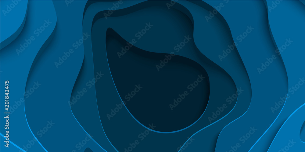 Canvas Prints blue abstract background with paper cut shapes.