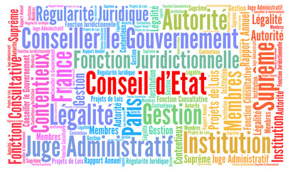 Obraz premium Conseil d'état en France nuage de mots 