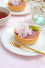 さくら餡のタルト