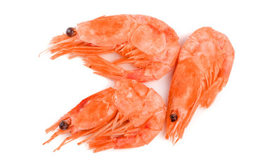 Red cooked prawn or shrimp isolated on white background