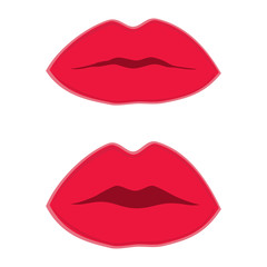 Lips. Set of icons, beauty logo. Abstract concept. Vector illustration on white background.