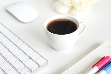 Cup of coffee on the desk
