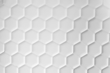 decorative wall of hexagonal honeycomb white