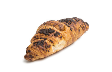 chocolate croissant isolated