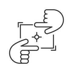 Hands frame linear icon
