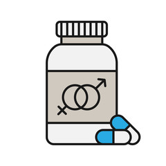 Sex pills for men and women color icon