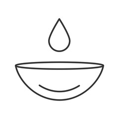 Eye contact lens with drop linear icon