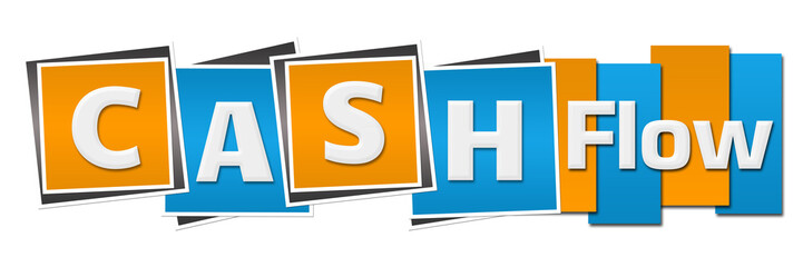Cash Flow Blue Orange Stripes Squares 