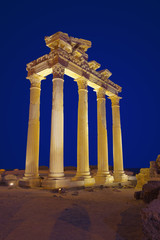 Fototapeta premium Old ruins in Side, Turkey at sunset