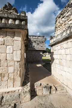 Maya ruin complex of Uxmal in Puuc route in Yucatan Mexico