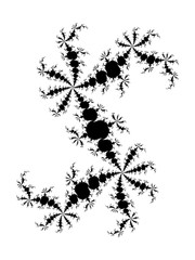 Abstraction vector fractal in a black - white colors