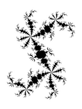 Abstraction vector fractal in a black - white colors