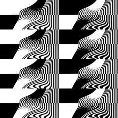 Abstract background with a curves in a contrast black - white colors