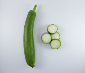 Fresh zucchini isolated on a white background.
