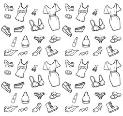 Background with a fashion icons