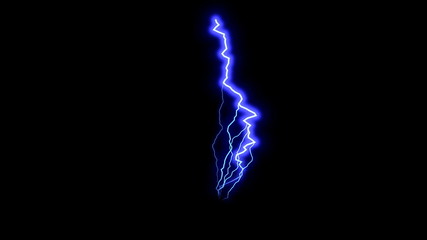 Blue lightning in black space, beautiful stormy sky, 3d rendering backdrop, computer genrating