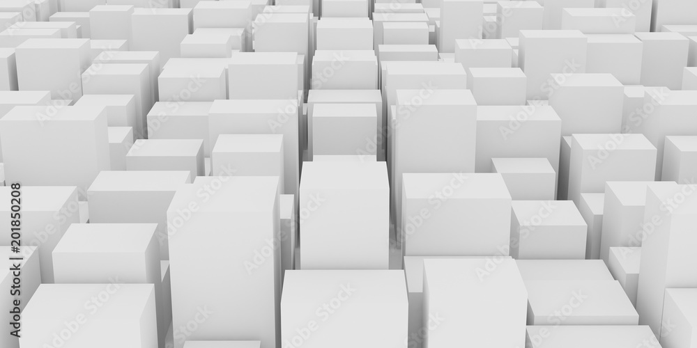 Poster abstract various size of white box in grid pattern,concept of urban city planning.architecture eleme