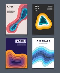 Contemporary paper cutting design. Colorful abstract vector background with 3d hole in layers