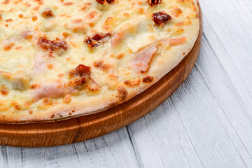 Pizza Carbonara with bacon cheese