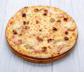 Pizza Carbonara with bacon cheese