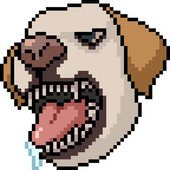 Obraz premium vector pixel art mad dog