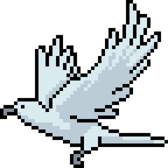 vector pixel art bird white
