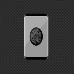 Smartphone with fingerprint scan