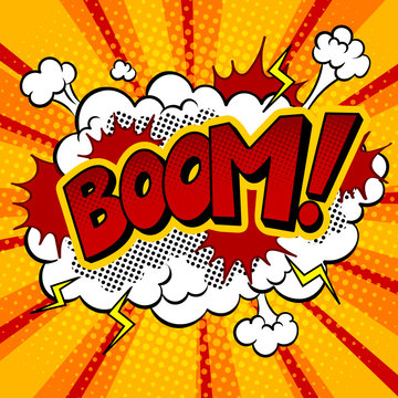 Boom word comic book pop art vector illustration