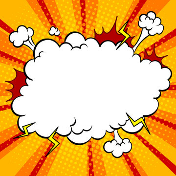 Bomb explosion cloud comic book pop art vector