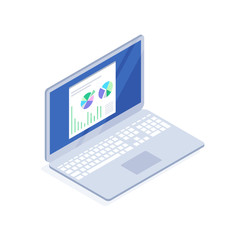 Isometric laptop isolated.