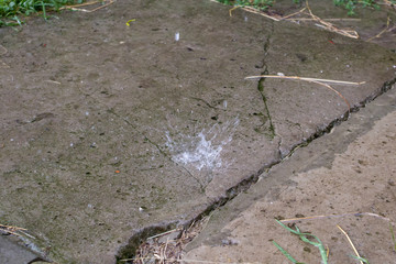 spray drops of rain on the asphalt © retbool