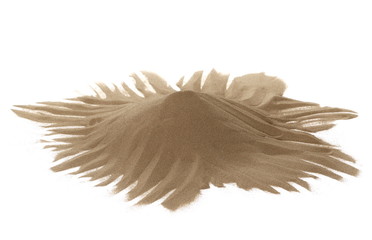 Pile dry desert sand isolated on white background