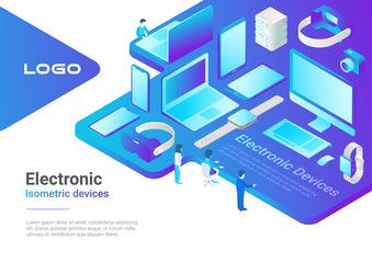 Isometric Flat ultraviolet: laptop computer monitor vr helmet