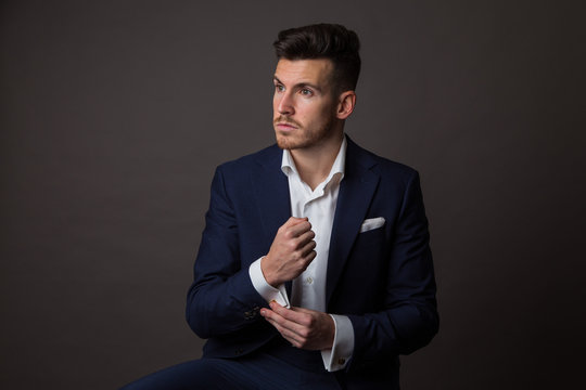 Man in shirt with cufflinks