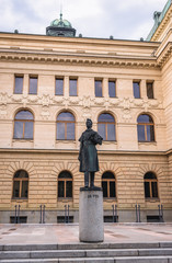 statue of J. K. Tyl in front of Theatre in Pilsen, Czech Republic