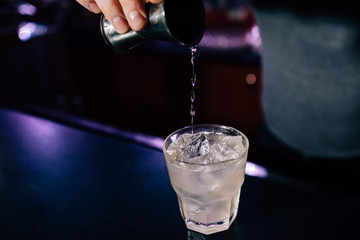bartender prepares a cocktail