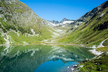 Fototapeta na wymiar Lake Dorfersee near Kals, Austria