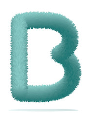  fur alphabet capital letter. letter alphabet character B font - vector illustration
