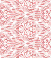 Seamless lace pattern on pink background