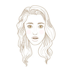 Illustration of young woman opened mouth and eyes surprised