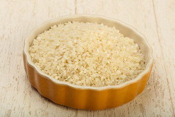 Raw rice heap