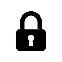 Padlock locked, isolated vector object.