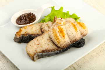 Grilled shark steak