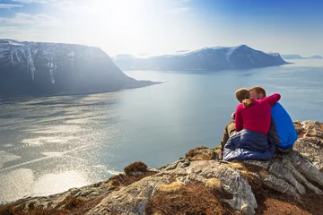 Rolgordijnen Beautiful scenery of west coastline with fiords in Norway © Patryk Kosmider